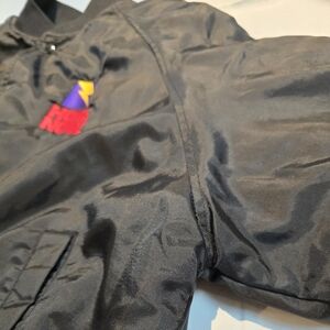 Vintage 90s Hot 'n Now-Black Shell Quilt Lined Oxford Baseball Jacket-Sz: Medium